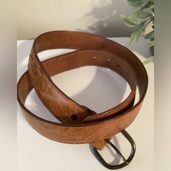 Tony Lama Leather Belt - Tan Brown Made in USA - Picture 2 of 9